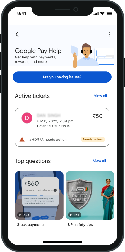 Original active tickets screen